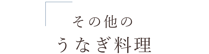 その他のうなぎ料理